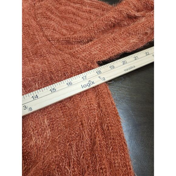 Altar'd State Women's Orange Round Neck Pullover‎ Fringe Sweater Size Medium - Picture 5 of 6
